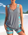 Damen Trendiger und figurschmeichelnder Tankini-Badeanzug