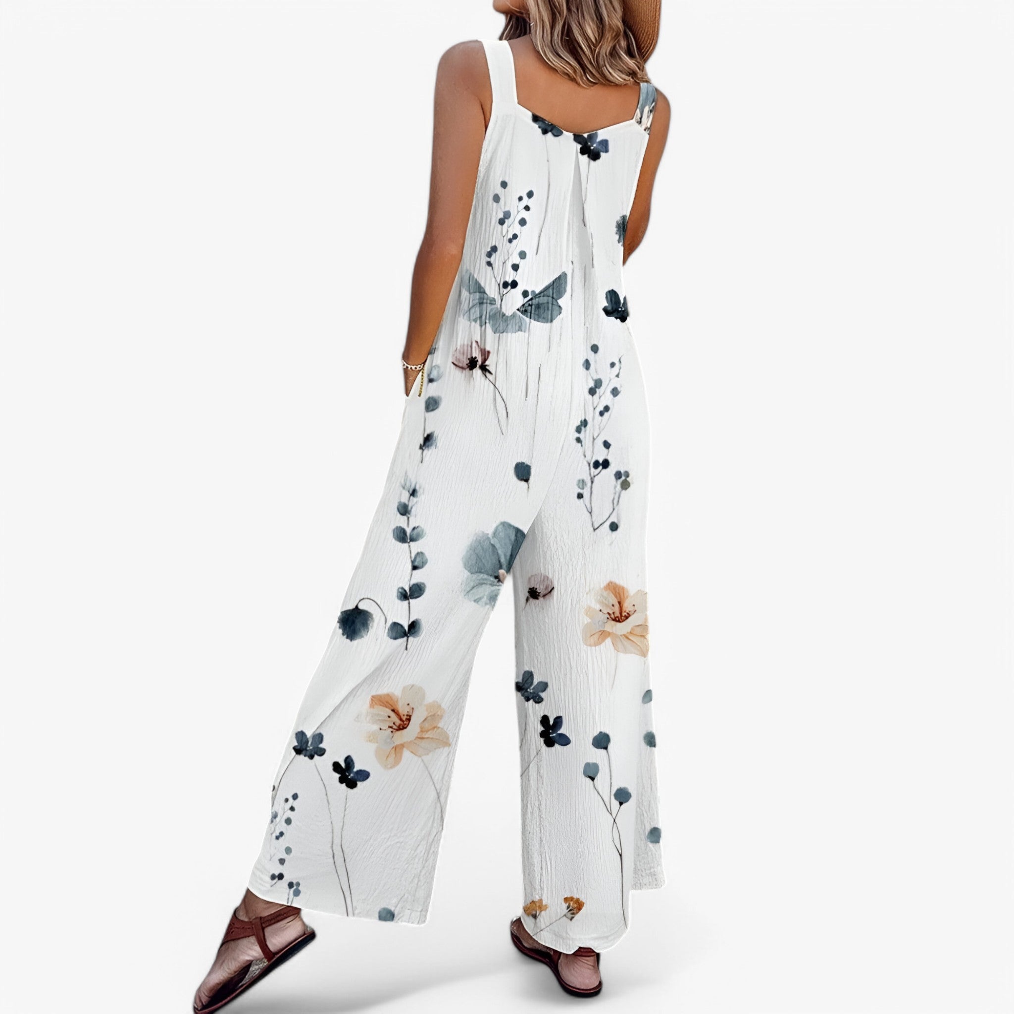 Ärmelloser Jumpsuit mit Blumenmuster Damen - - Jumpsuit - Concept Fashionlab