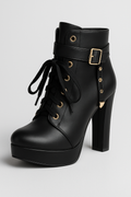 Stiefeletten mit hohem Absatz und feinen Schnürsenkeln Damen