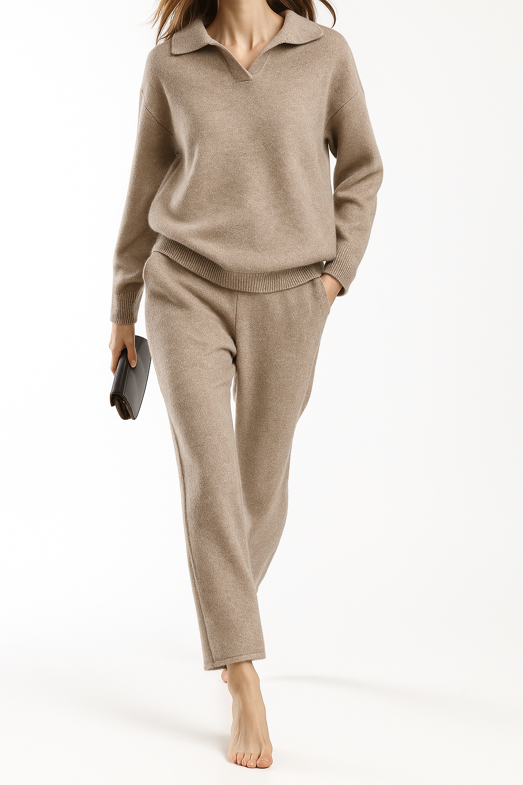 Polo-Strick-Set – müheloser Stil, ganztägiger Komfort - - Two-Piece Set - Concept Fashionlab