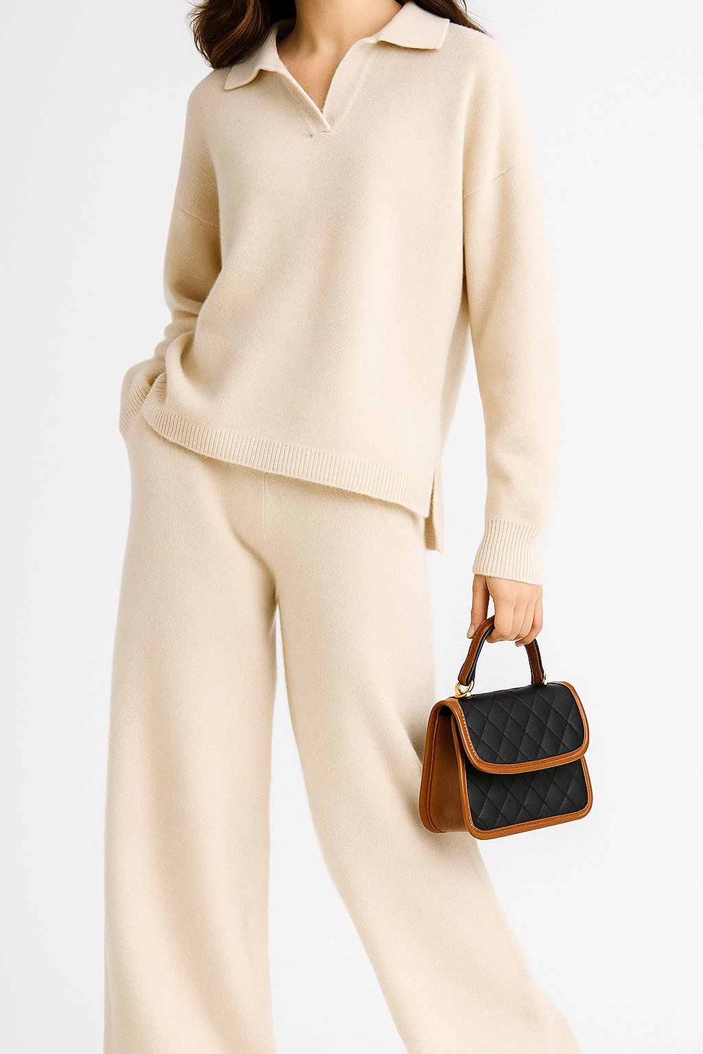 Polo-Strick-Set – müheloser Stil, ganztägiger Komfort - - Two-Piece Set - Concept Fashionlab