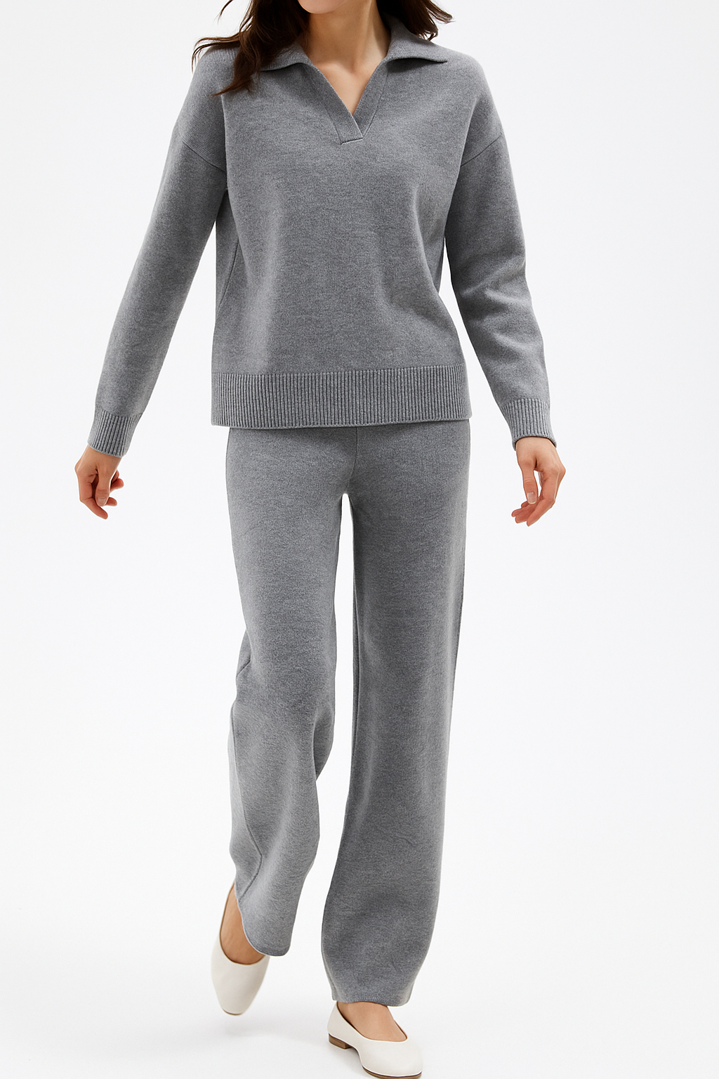 Polo-Strick-Set – müheloser Stil, ganztägiger Komfort - - Two-Piece Set - Concept Fashionlab