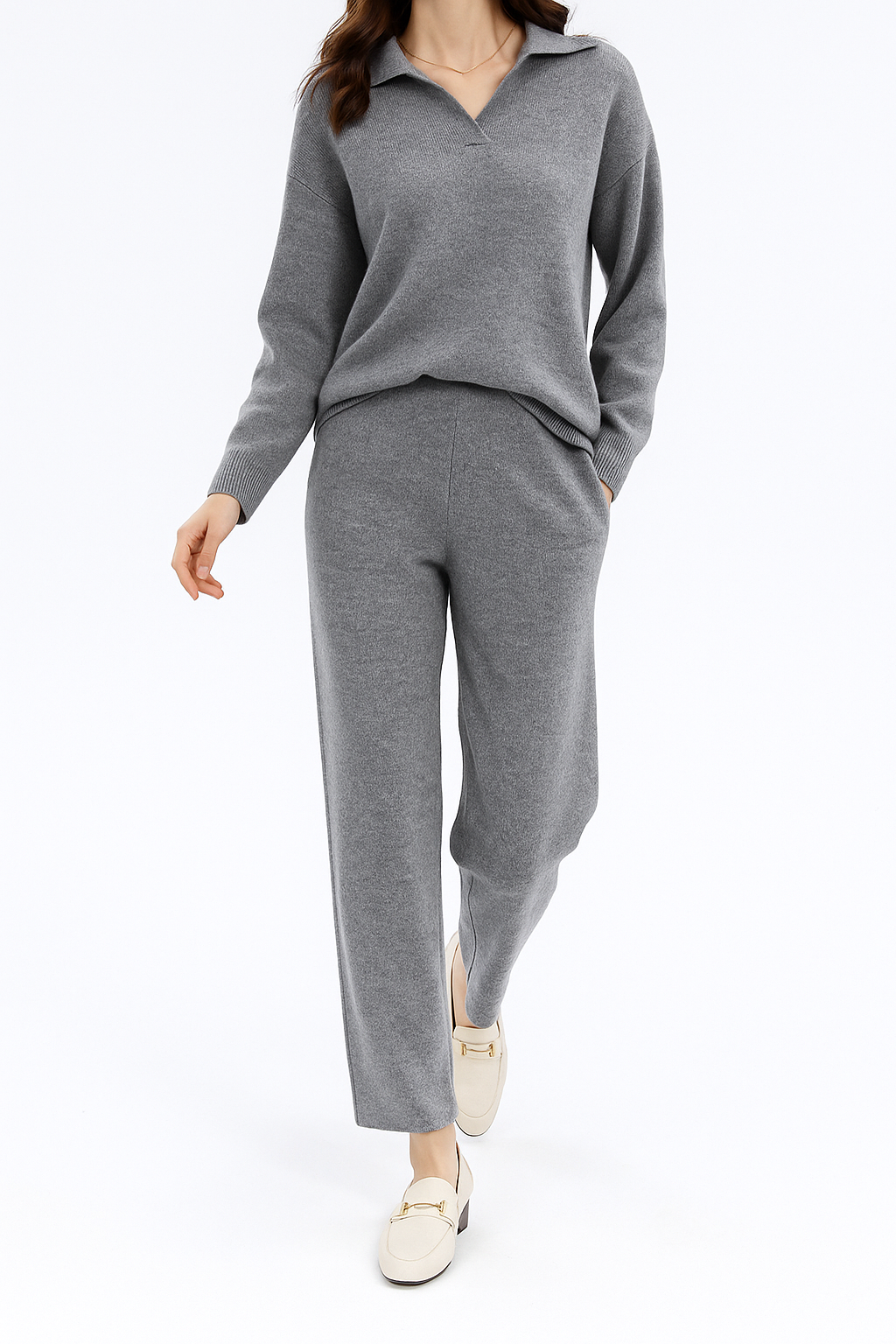 Polo-Strick-Set – müheloser Stil, ganztägiger Komfort - - Two-Piece Set - Concept Fashionlab