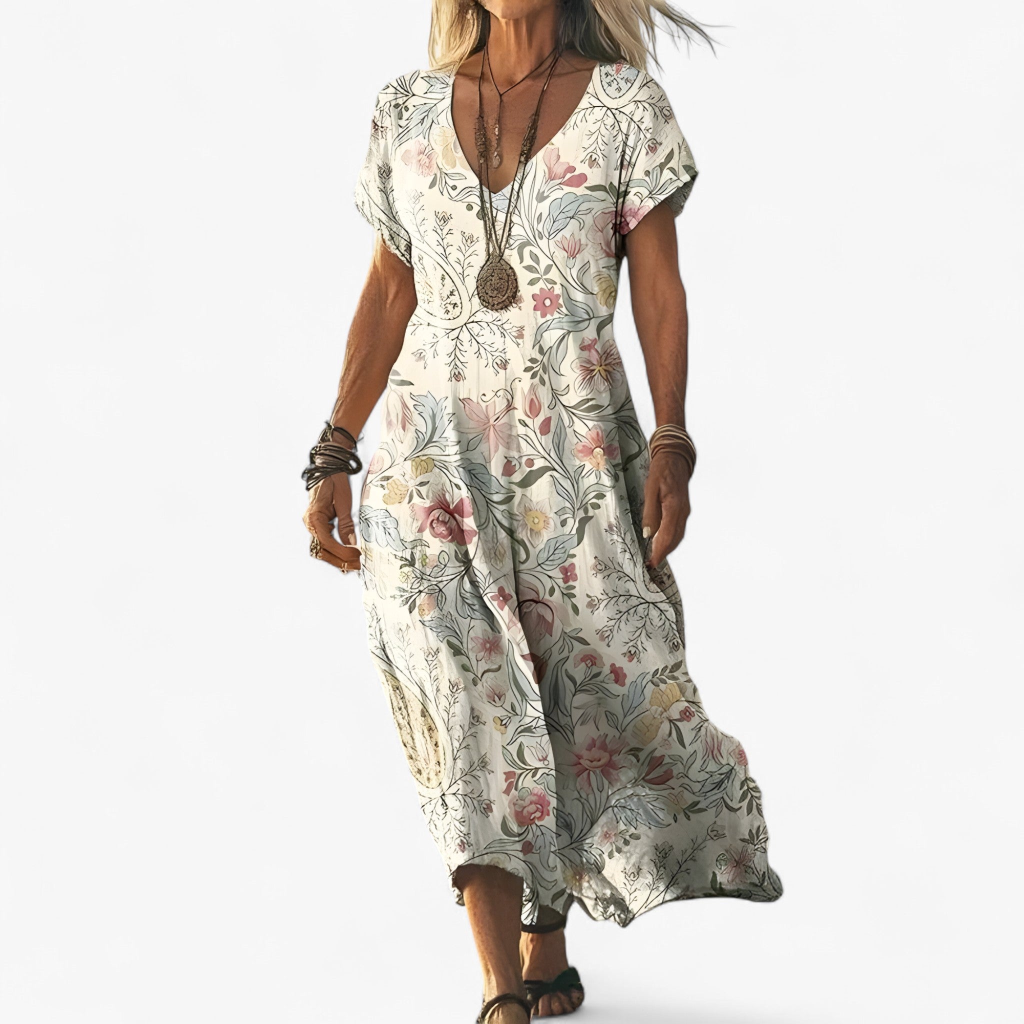 Vintage-Farbverlauf-Kleid Damen