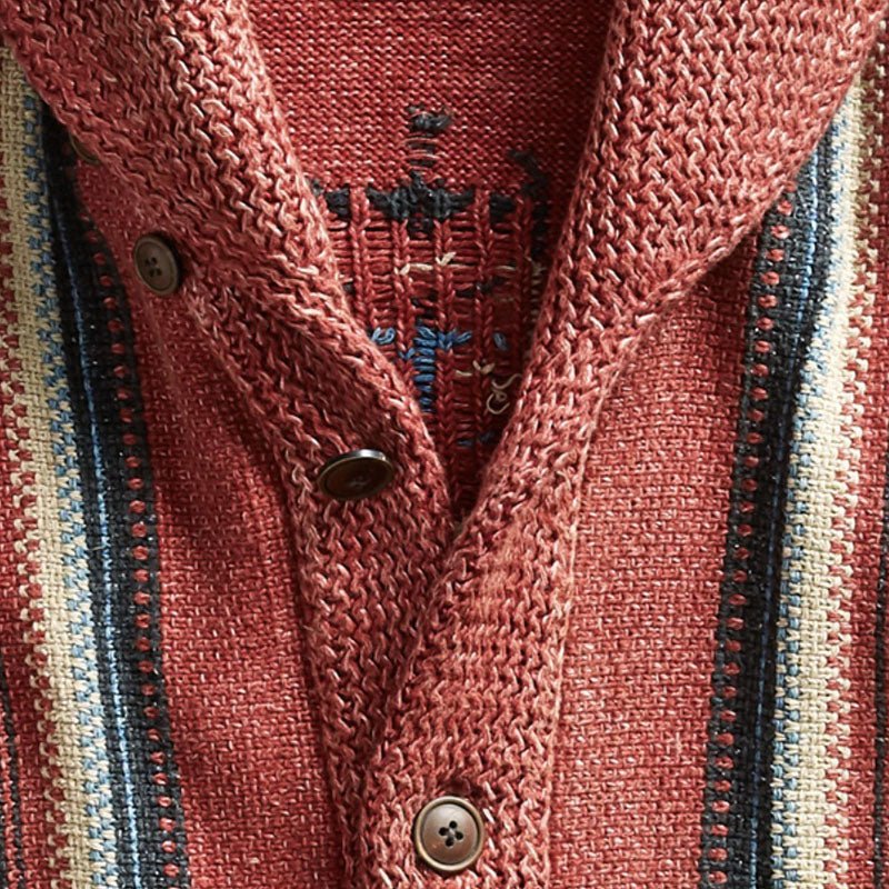 men Gebreide Adrian Vintage Jacquard Lapel Knit Cardigan Timeless Style, Cozy Comfort Vintage - - Cardigan - Concept Fashionlab