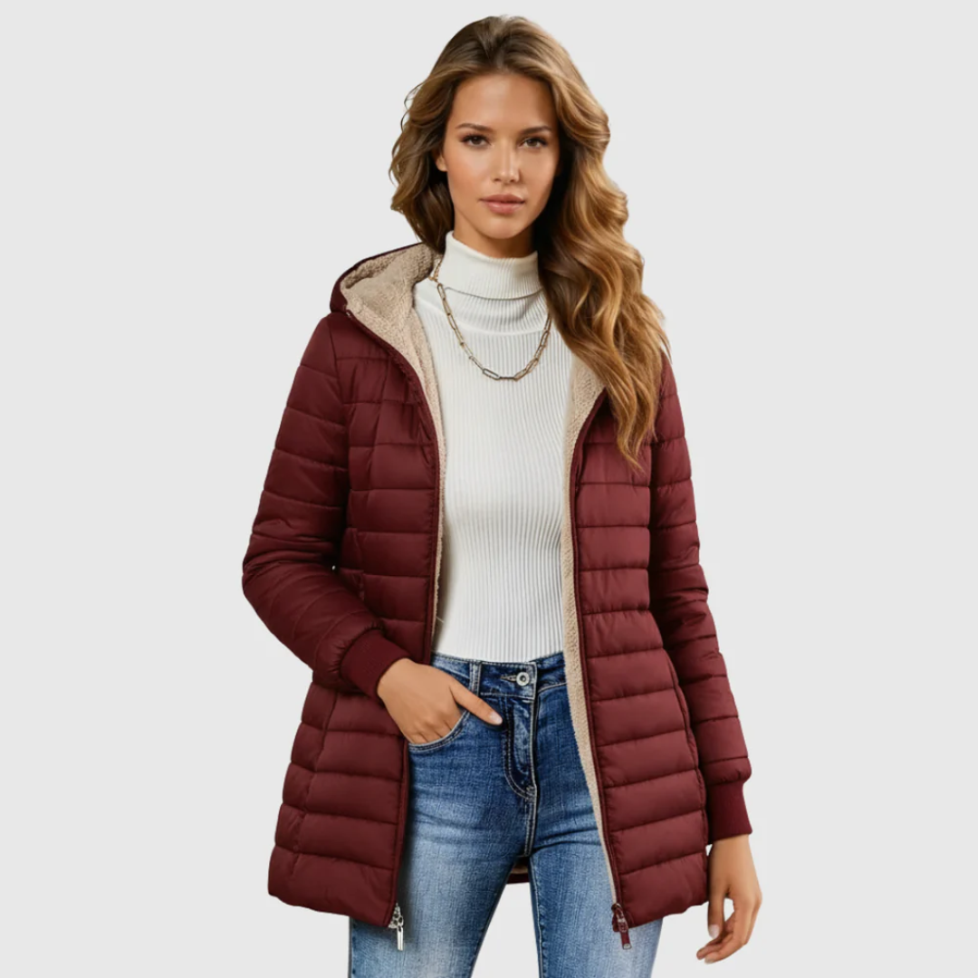 Caro | Kuscheliger Wintermantel mit Sherpa-Futter für maximale Wärme und Stil