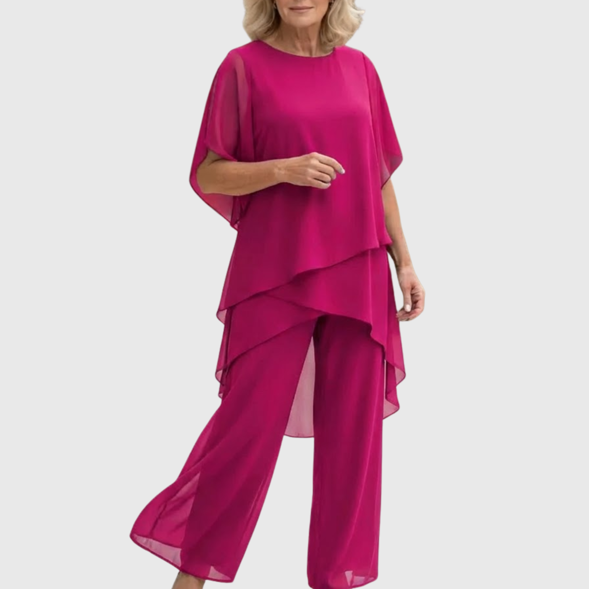 ELARA | Fließendes Palazzo-Set für eleganten Komfort und Stil - Rosa - - Madison Boutique Savannah