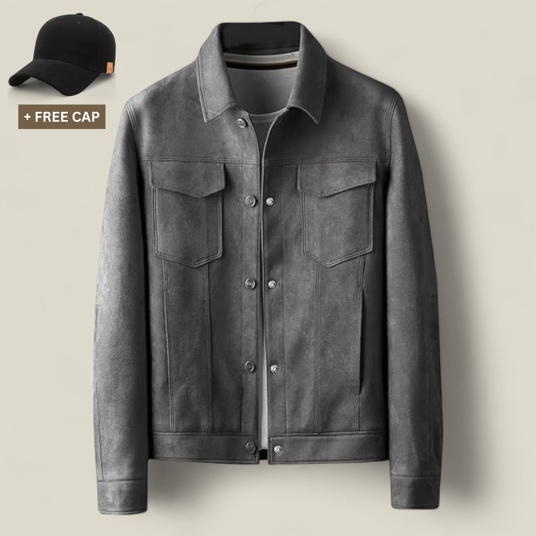 Felix | Moderne Jacke - Vielseitig - Grau Kostenlose Kappe - - Concept Fashionlab