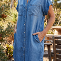 Lässiges Denim-Druck-Kleid – Müheloser Alltagsstil Damen