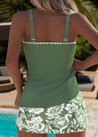 Tankini-Set mit Magnolienblatt-Print