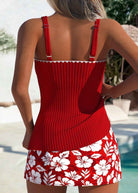 Tankini-Set mit Magnolienblatt-Print