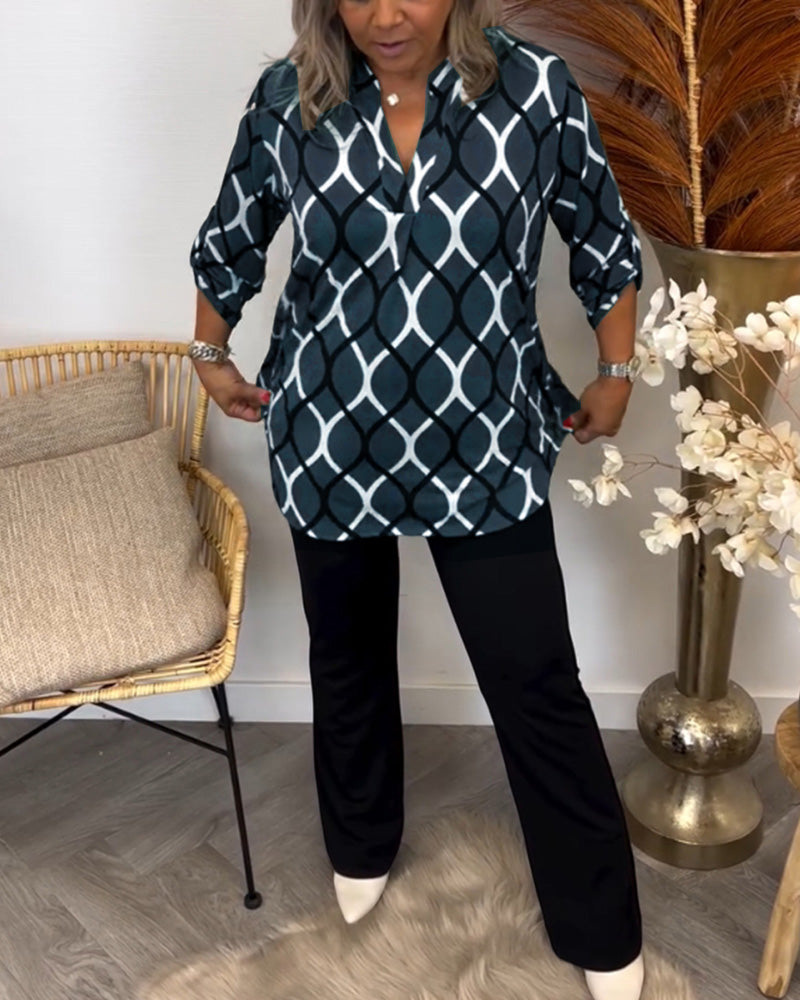 Bluse mit auffälligem grafischem Druck Damen