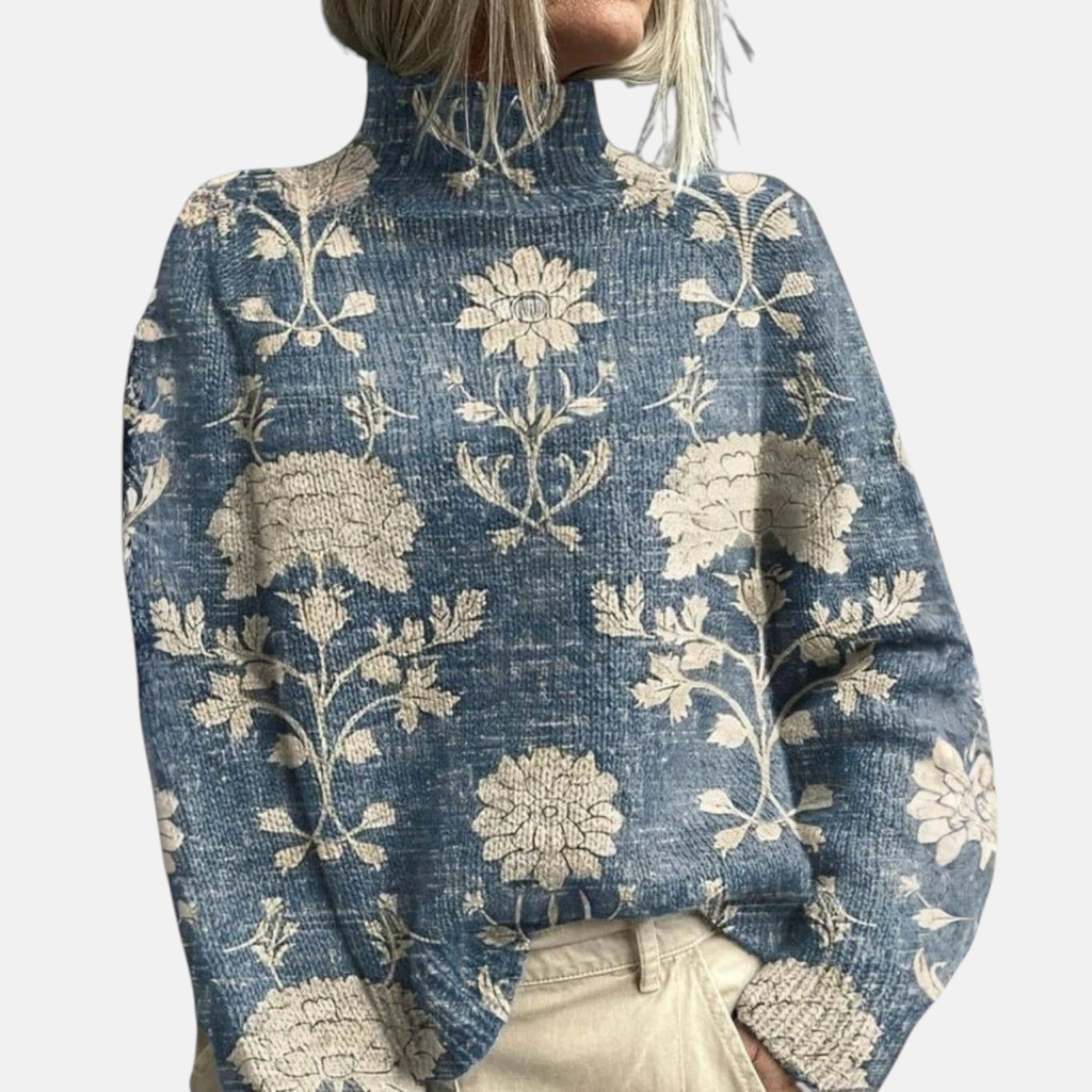 Luxuriöser Rollkragen-Strickpullover