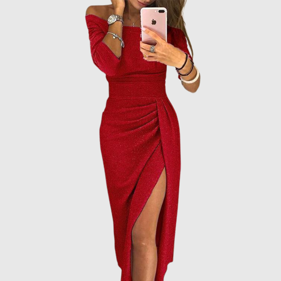 Stella™ | Neckholder Maxikleid - Rot - - Cow Clothing