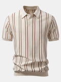 Herren Klassisches gestreiftes Strickpoloshirt