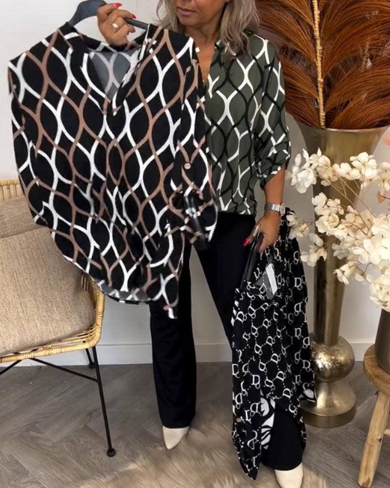 Bluse mit auffälligem grafischem Druck Damen