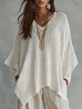 Unkompliziertes neutrales Boho-Pullover-Stricktop