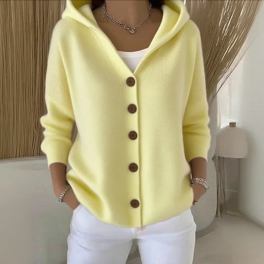 Zulo-Cardigan mit Kapuze aus Baumwolle - Gelb - - Cow Clothing