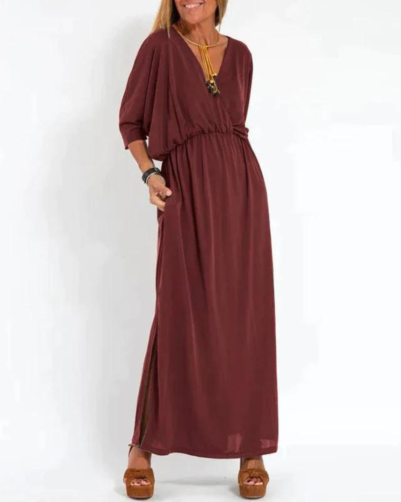 Adele – Vintage-Maxikleid - Rot - - Cow Clothing