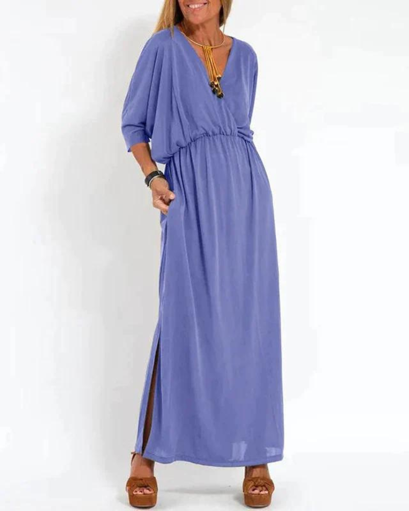 Adele – Vintage-Maxikleid - Blau - - Cow Clothing
