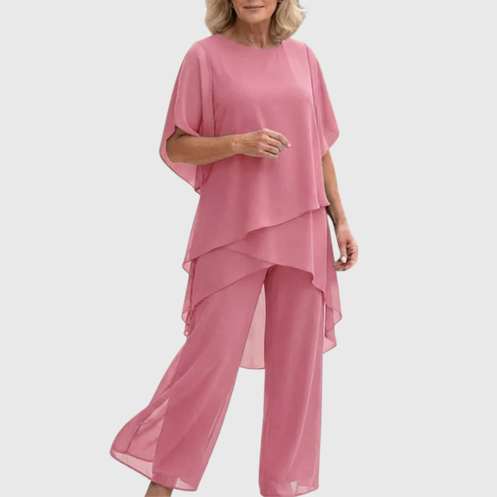 ELARA | Fließendes Palazzo-Set für eleganten Komfort und Stil - Sanftes Rosa - - Madison Boutique Savannah