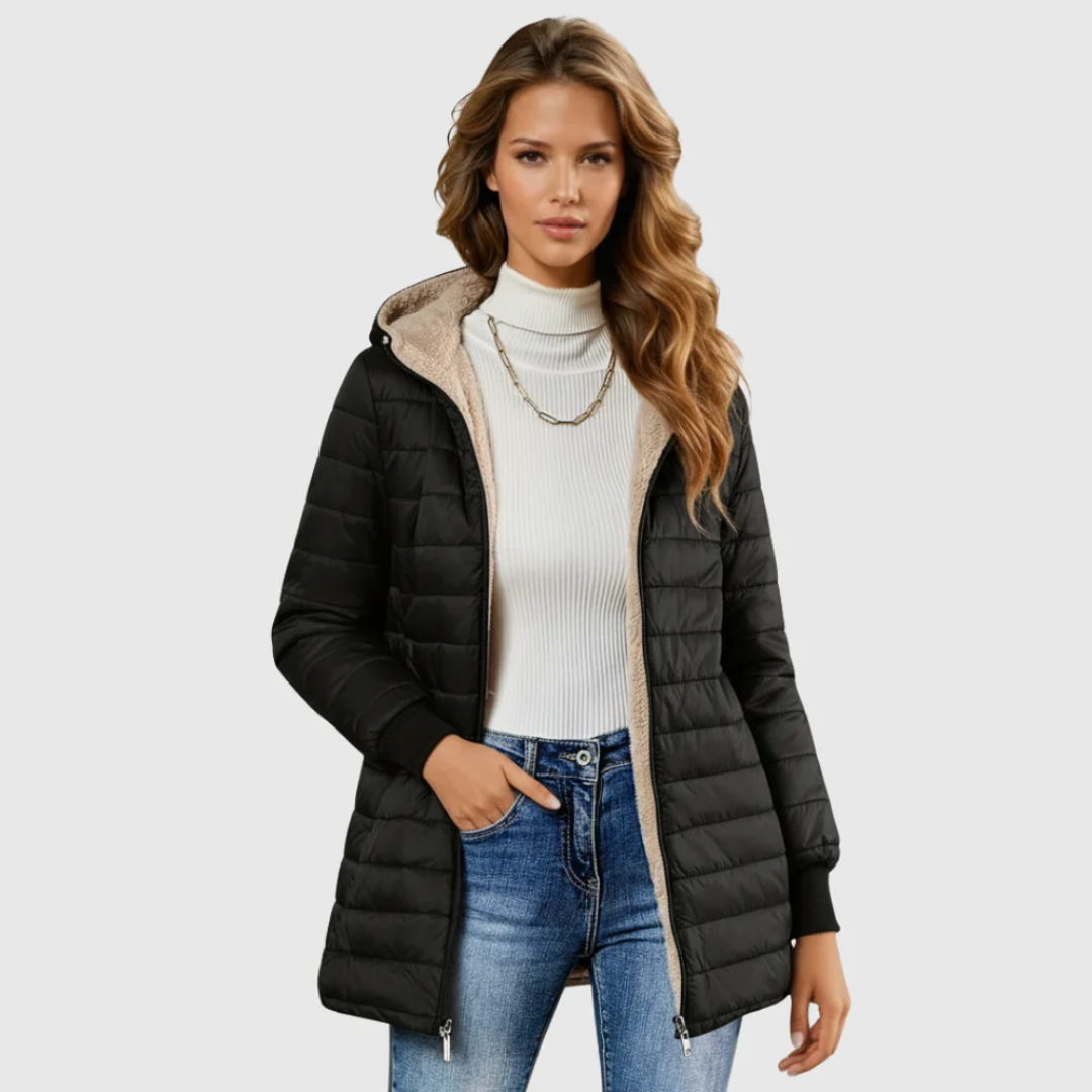 Caro | Kuscheliger Wintermantel mit Sherpa-Futter für maximale Wärme und Stil