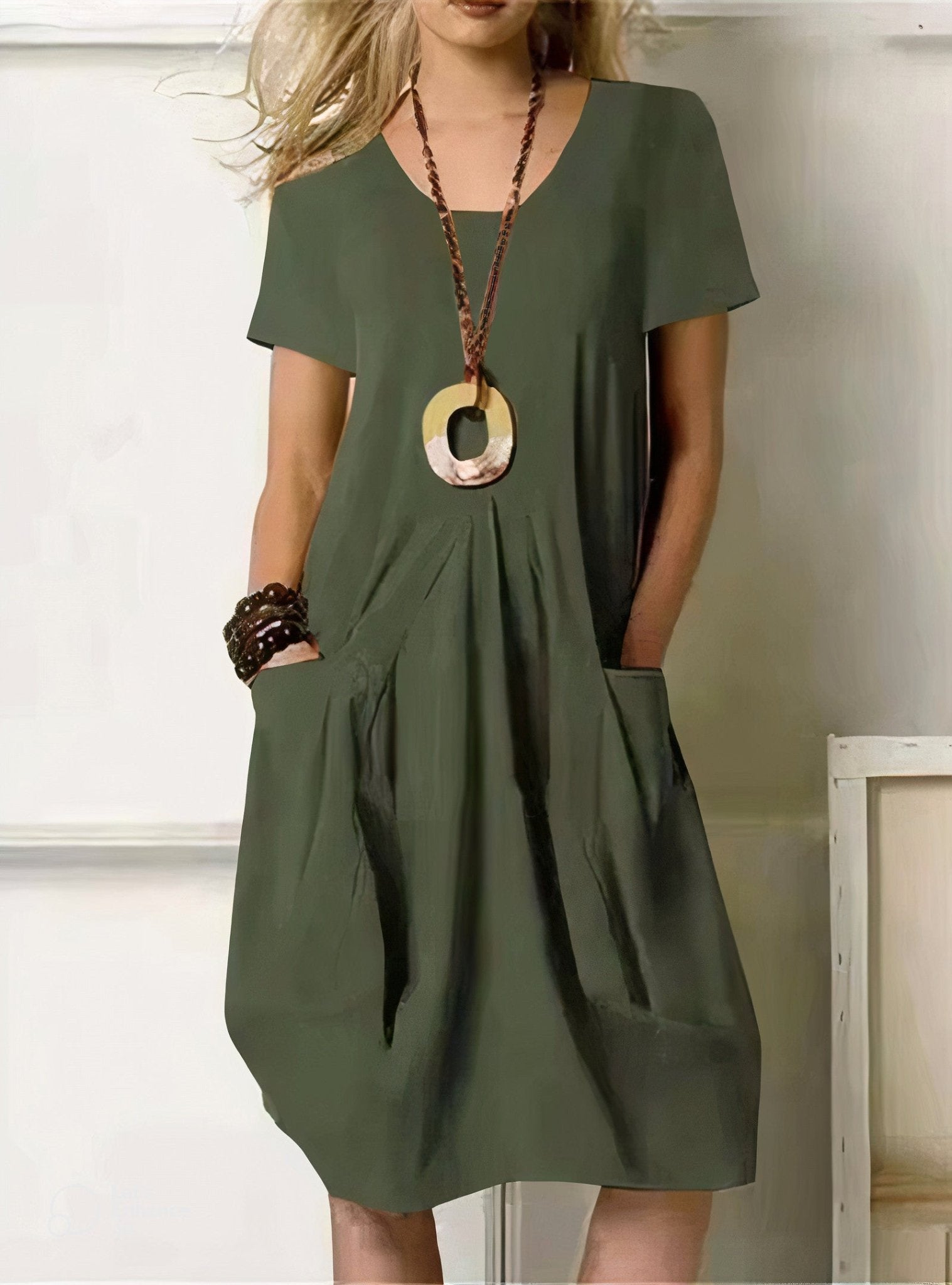 Kwani | Lässiges, fließendes Kleid - Grün (Fast ausverkauft) - Default - Madison Boutique Savannah