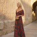 Damen Elegantes Blattkleid
