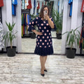 Plissiertes Kleid mit Polka-Dot-Muster – zeitlose Eleganz in jeder Falte Damen