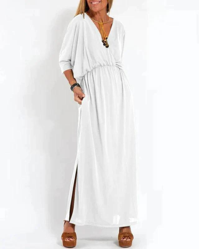 Adele – Vintage-Maxikleid - Weiß - - Cow Clothing