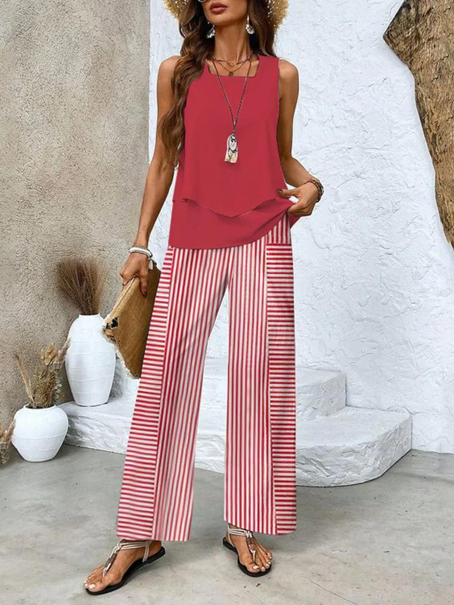 Nora™ – Elegantes zweiteiliges Sommerset - Rot - - Cow Clothing