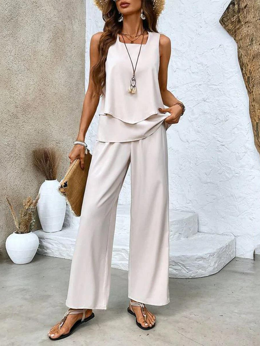 Nora™ – Elegantes zweiteiliges Sommerset - Khaki - - Cow Clothing