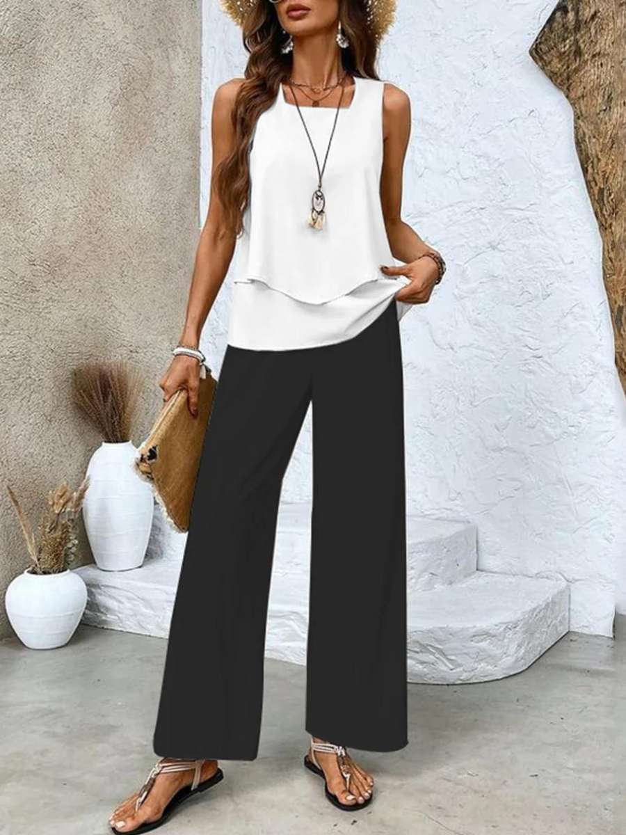 Nora™ – Elegantes zweiteiliges Sommerset - Schwarz - - Cow Clothing