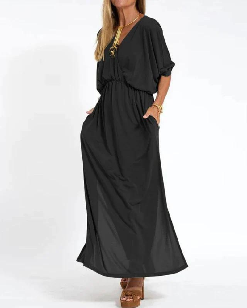 Adele – Vintage-Maxikleid - Schwarz - - Cow Clothing