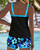 Maren Blütenprint Badeanzug-Tanktop mit passendem Boxer-Unterteil