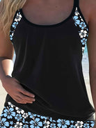 Isabella Tankini-Set mit blauem Blumenmuster – elegantes zweiteiliges Strand-Badeoutfit
