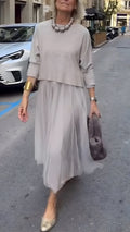 Verfeinertes mehrlagiges Midi-Kleid für einen schicken Look Damen