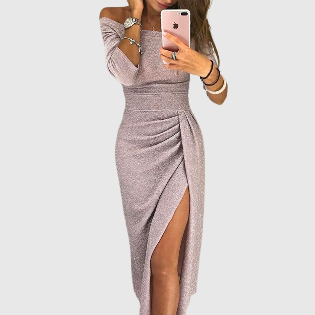 Stella™ | Neckholder Maxikleid - Rosa - - Cow Clothing