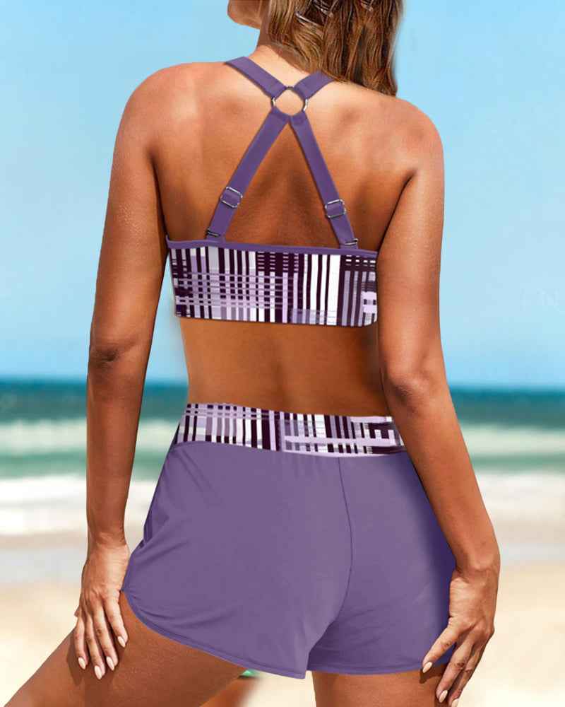 Janette - Hochbund-Bikini mit Rippenmuster