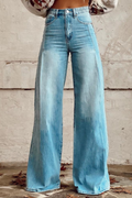Schicke Denim-Jeans mit weitem Bein für einen mühelosen Stil