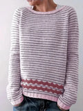 Lässiger Damen-Pullover mit dezenten Streifen