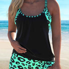 Lara Türkiser Leopardendruck Tankini-Set – mutiges, schmeichelhaftes zweiteiliges Badeoutfit