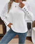 Elegantes Langarm-Top aus Häkelspitze Damen