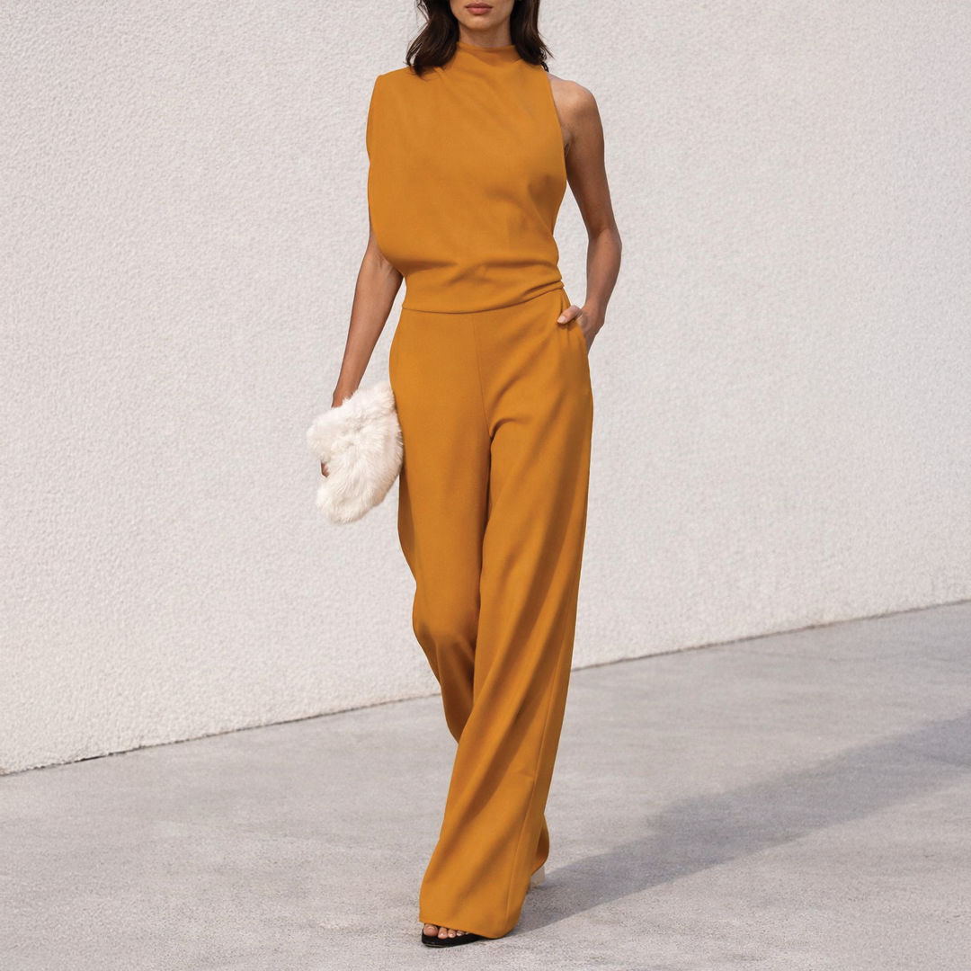 Clara - Eleganter ärmelloser Jumpsuit - Gelb - Jumpsuit - Concept Fashionlab Boutique