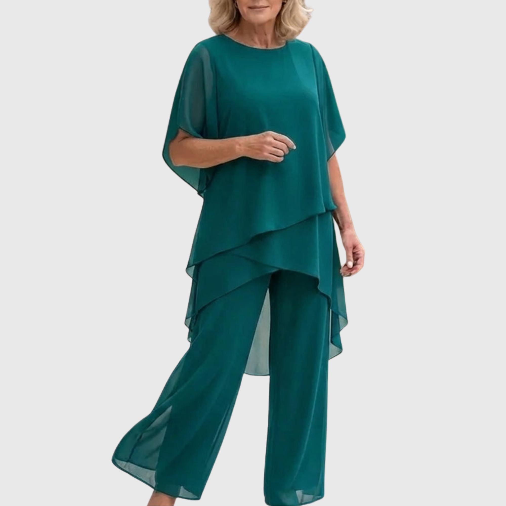 ELARA | Fließendes Palazzo-Set für eleganten Komfort und Stil - Türkis - - Madison Boutique Savannah