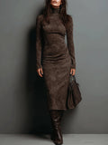Ava Luxe Wildleder-Midikleid