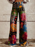 Wendy Psychedelische Kunst Flare-Jeans – Mutiger Retro-Denim mit psychedelischem Kunstdruck
