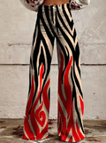 Whitney Denim-Jeans mit Tribal-Muster und weitem Bein