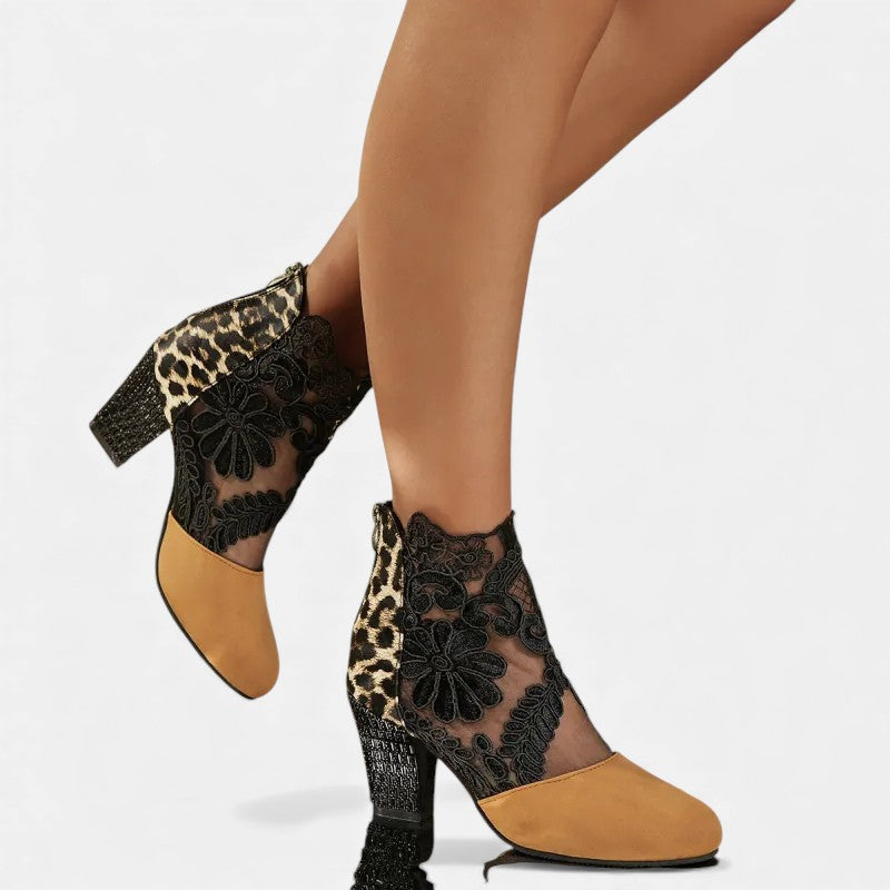Damen Modische, atmungsaktive orthopädische High-Heels für - Beige Leopard - Damen > Sandalen > Orthopädisch - Concept Fashionlab