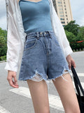 Mira Denim-Minirock im Destroyed-Look